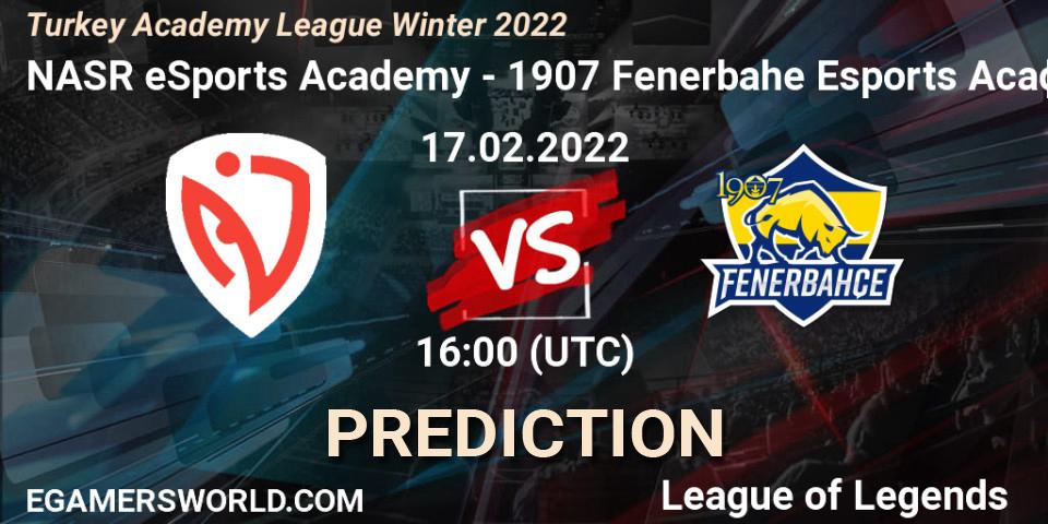 NASR eSports Academy vs 1907 Fenerbahçe Esports Academy: Match Prediction. 17.02.2022 at 16:00, LoL, Turkey Academy League Winter 2022