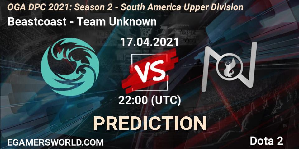Beastcoast vs Team Unknown: Match Prediction. 17.04.2021 at 22:00, Dota 2, OGA DPC 2021: Season 2 - South America Upper Division