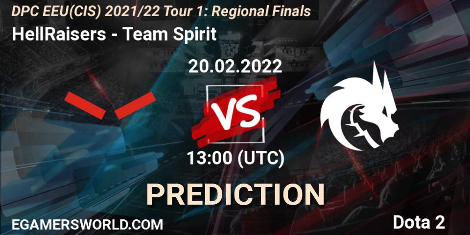 HellRaisers vs Team Spirit: Match Prediction. 20.02.22, Dota 2, DPC EEU(CIS) 2021/22 Tour 1: Regional Finals