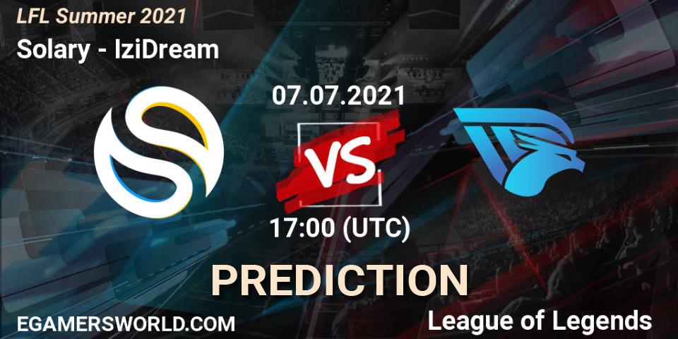 Solary vs IziDream: Match Prediction. 07.07.2021 at 17:00, LoL, LFL Summer 2021
