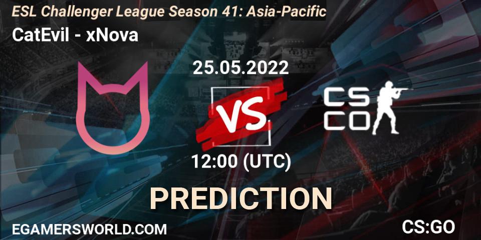 CatEvil vs xNova: Match Prediction. 25.05.2022 at 12:00, Counter-Strike (CS2), ESL Challenger League Season 41: Asia-Pacific