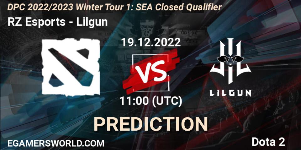 RZ Esports vs Lilgun: Match Prediction. 19.12.2022 at 11:00, Dota 2, DPC 2022/2023 Winter Tour 1: SEA Closed Qualifier