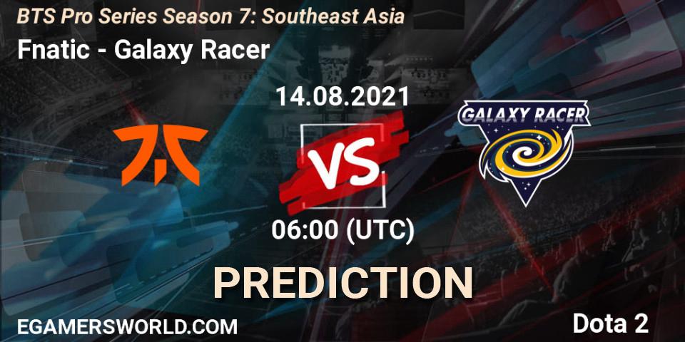 Fnatic vs Galaxy Racer: Match Prediction. 14.08.2021 at 06:03, Dota 2, BTS Pro Series Season 7: Southeast Asia