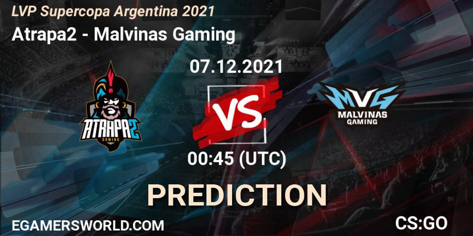 Atrapa2 vs Malvinas Gaming: Match Prediction. 07.12.21, CS2 (CS:GO), LVP Supercopa Argentina 2021