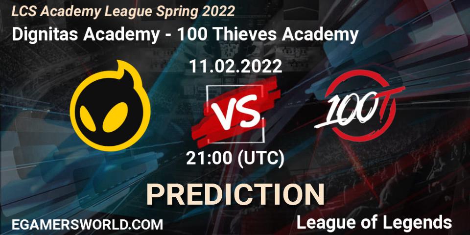 Dignitas Academy vs 100 Thieves Academy: Match Prediction. 11.02.2022 at 21:00, LoL, LCS Academy League Spring 2022