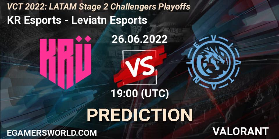 KRÜ Esports vs Leviatán Esports: Match Prediction. 26.06.22, VALORANT, VCT 2022: LATAM Stage 2 Challengers Playoffs