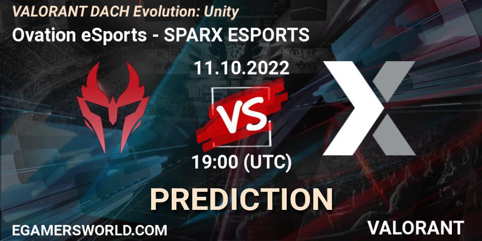 Ovation eSports vs SPARX ESPORTS: Match Prediction. 11.10.2022 at 19:00, VALORANT, VALORANT DACH Evolution: Unity