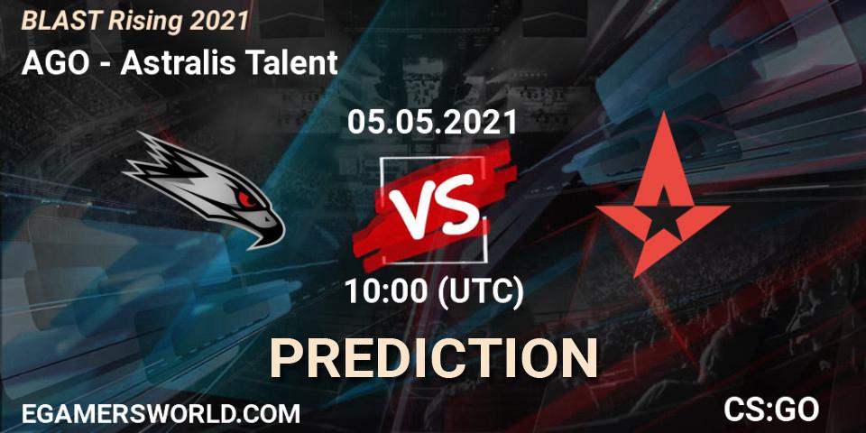 AGO vs Astralis Talent: Match Prediction. 05.05.2021 at 10:00, Counter-Strike (CS2), BLAST Rising 2021