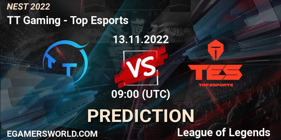 TT Gaming vs Top Esports: Match Prediction. 13.11.2022 at 10:00, LoL, NEST 2022