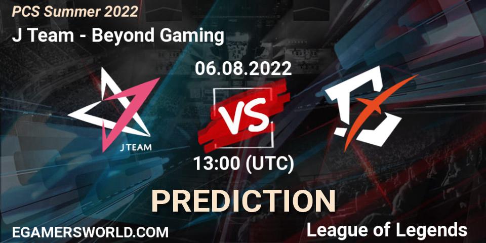 J Team vs Beyond Gaming: Match Prediction. 06.08.22, LoL, PCS Summer 2022