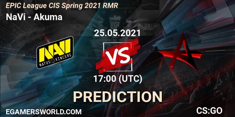 NaVi vs Akuma: Match Prediction. 25.05.2021 at 17:30, Counter-Strike (CS2), EPIC League CIS Spring 2021 RMR