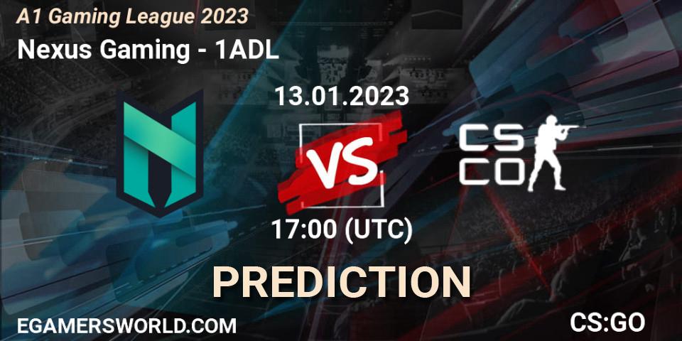 Nexus Gaming vs 1ADL: Match Prediction. 13.01.2023 at 17:00, Counter-Strike (CS2), A1 Gaming League 2023