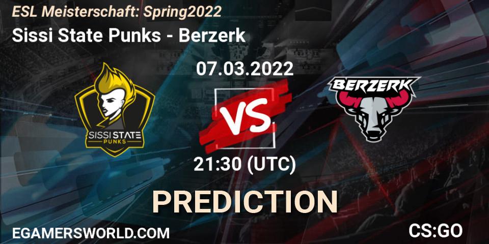 Sissi State Punks vs Berzerk: Match Prediction. 07.03.2022 at 21:30, Counter-Strike (CS2), ESL Meisterschaft: Spring 2022