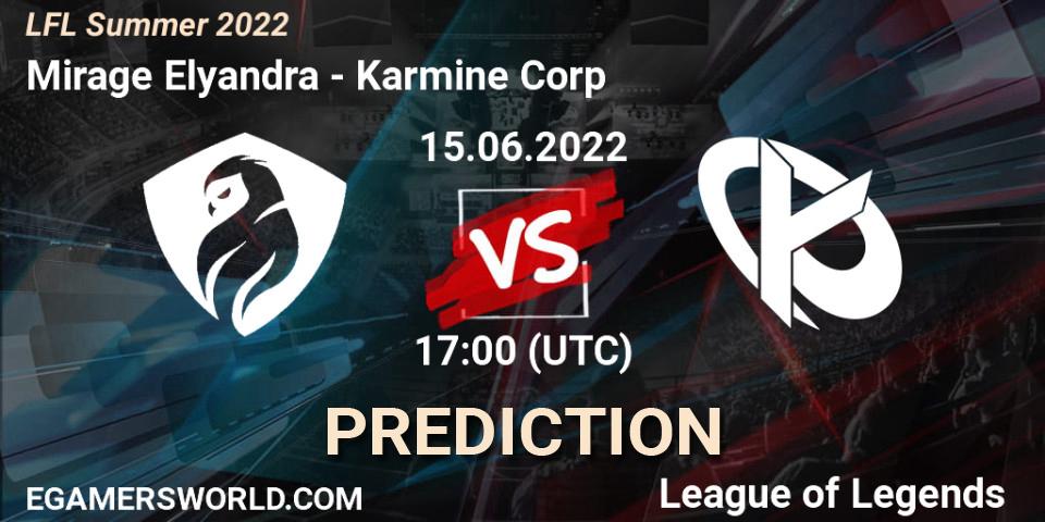 Mirage Elyandra vs Karmine Corp: Match Prediction. 15.06.2022 at 19:00, LoL, LFL Summer 2022