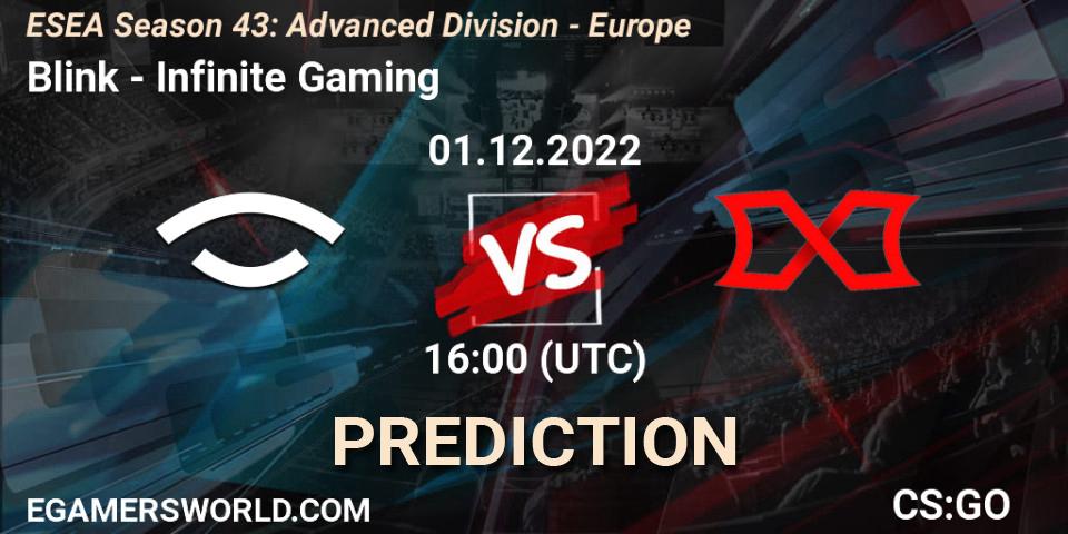 Blink vs Infinite Gaming: Match Prediction. 01.12.22, CS2 (CS:GO), ESEA Season 43: Advanced Division - Europe