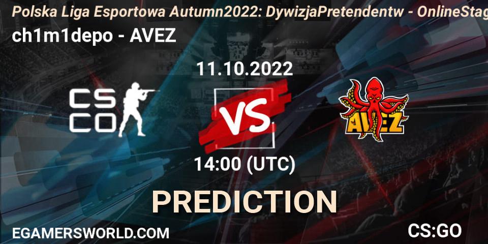 ch1m1depo vs AVEZ: Match Prediction. 11.10.2022 at 14:00, Counter-Strike (CS2), Polska Liga Esportowa Autumn 2022: Dywizja Pretendentów - Online Stage
