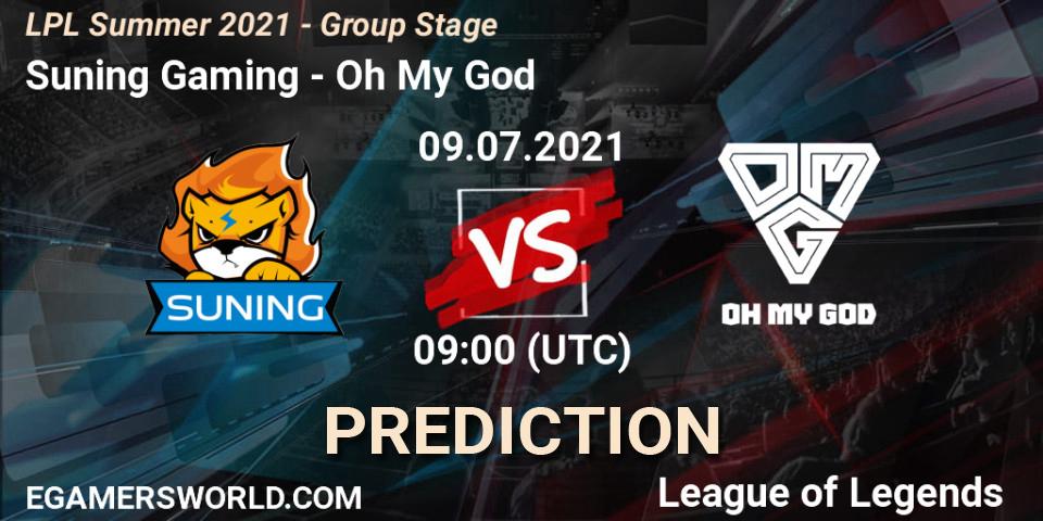 Suning Gaming vs Oh My God: Match Prediction. 09.07.2021 at 09:00, LoL, LPL Summer 2021 - Group Stage
