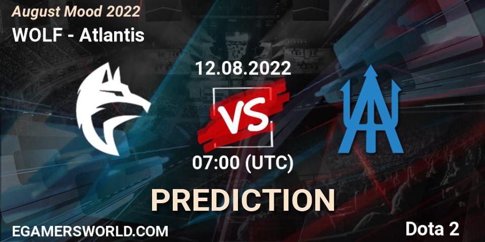 WOLF vs Atlantis: Match Prediction. 12.08.2022 at 07:37, Dota 2, August Mood 2022