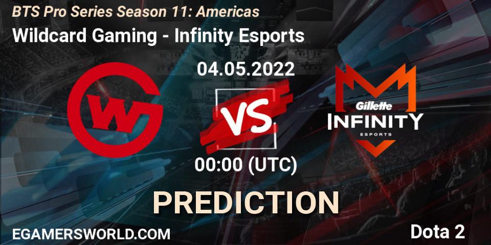 Wildcard Gaming vs Infinity Esports: Match Prediction. 04.05.2022 at 01:07, Dota 2, BTS Pro Series Season 11: Americas