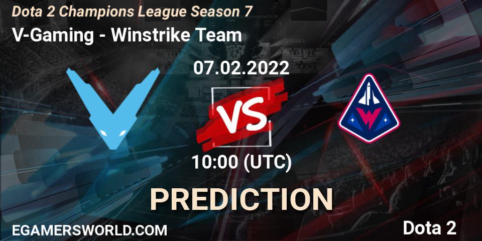 V-Gaming vs Winstrike Team: Match Prediction. 07.02.2022 at 10:00, Dota 2, Dota 2 Champions League 2022 Season 7