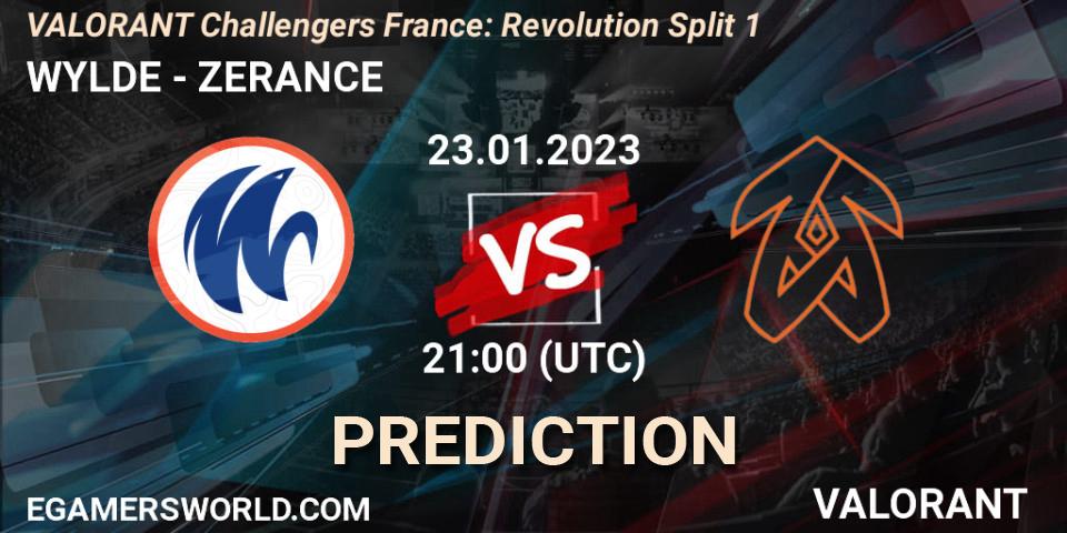 WYLDE vs ZERANCE: Match Prediction. 23.01.2023 at 21:00, VALORANT, VALORANT Challengers 2023 France: Revolution Split 1