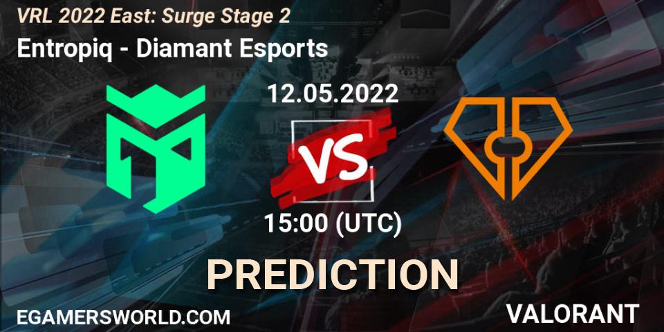 Entropiq vs Diamant Esports: Match Prediction. 12.05.2022 at 15:00, VALORANT, VRL 2022 East: Surge Stage 2
