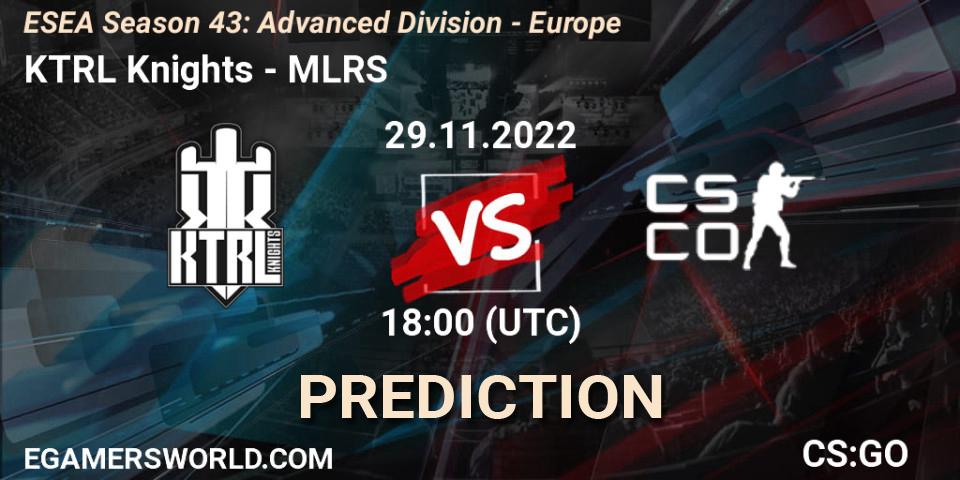KTRL Knights vs MLRS: Match Prediction. 29.11.22, CS2 (CS:GO), ESEA Season 43: Advanced Division - Europe