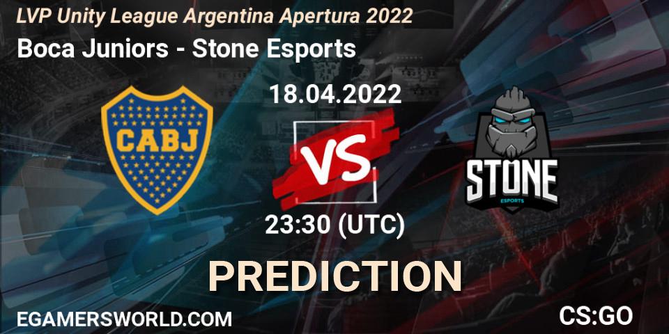Boca Juniors vs Stone Esports: Match Prediction. 27.04.2022 at 23:30, Counter-Strike (CS2), LVP Unity League Argentina Apertura 2022