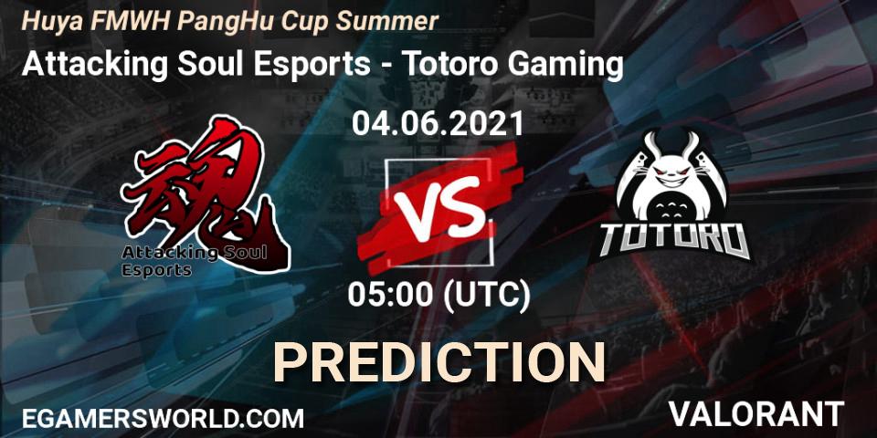 Attacking Soul Esports vs Totoro Gaming: Match Prediction. 04.06.2021 at 05:00, VALORANT, Huya FMWH PangHu Cup Summer