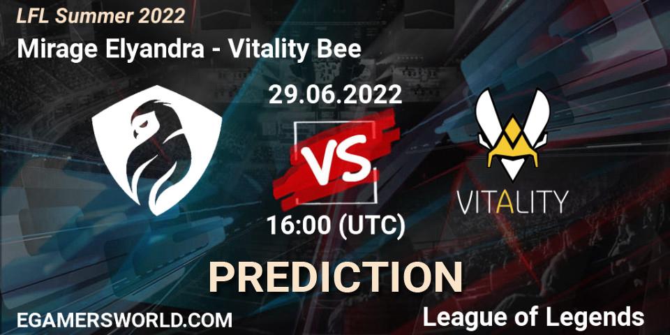 Mirage Elyandra vs Vitality Bee: Match Prediction. 29.06.2022 at 16:00, LoL, LFL Summer 2022