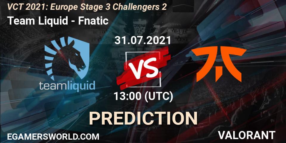Team Liquid vs Fnatic: Match Prediction. 31.07.21, VALORANT, VCT 2021: Europe Stage 3 Challengers 2