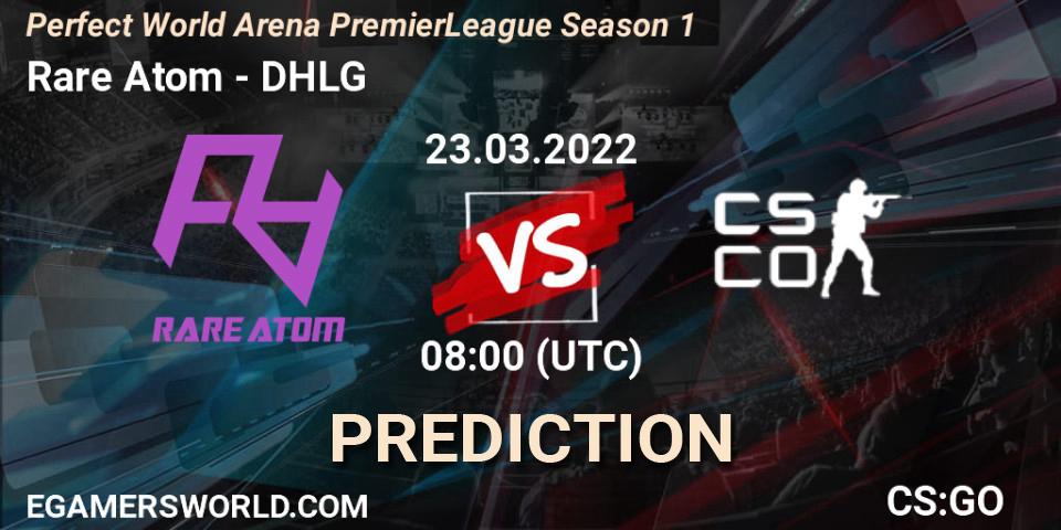Rare Atom vs DHLG: Match Prediction. 23.03.2022 at 11:00, Counter-Strike (CS2), Perfect World Arena Premier League Season 1