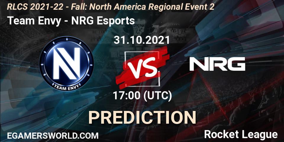 Team Envy vs NRG Esports: Match Prediction. 31.10.21, Rocket League, RLCS 2021-22 - Fall: North America Regional Event 2