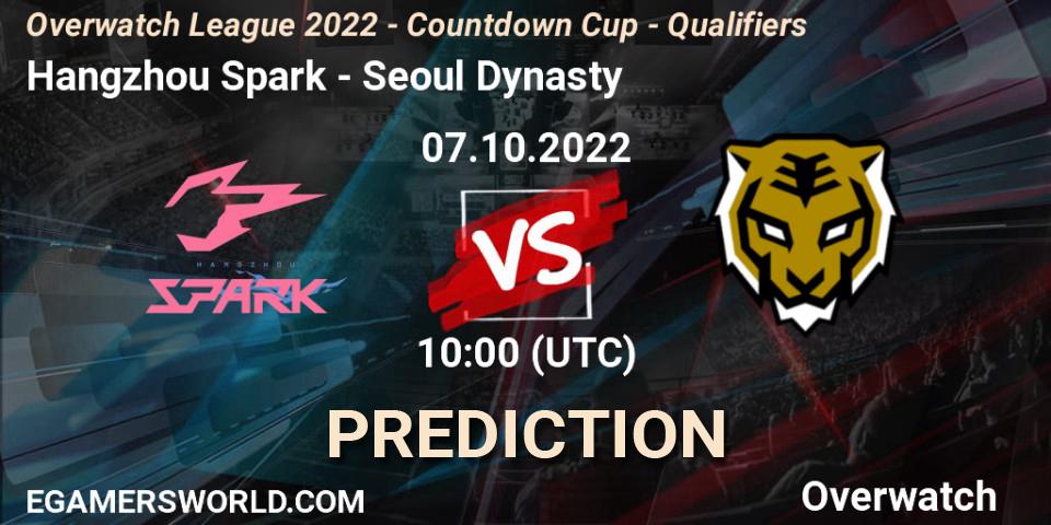 Hangzhou Spark vs Seoul Dynasty: Match Prediction. 07.10.22, Overwatch, Overwatch League 2022 - Countdown Cup - Qualifiers