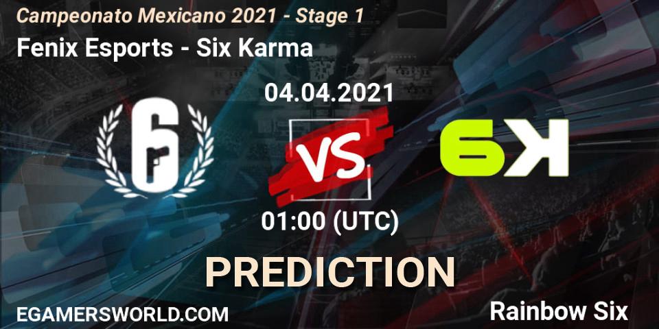 Fenix Esports vs Six Karma: Match Prediction. 04.04.2021 at 01:00, Rainbow Six, Campeonato Mexicano 2021 - Stage 1