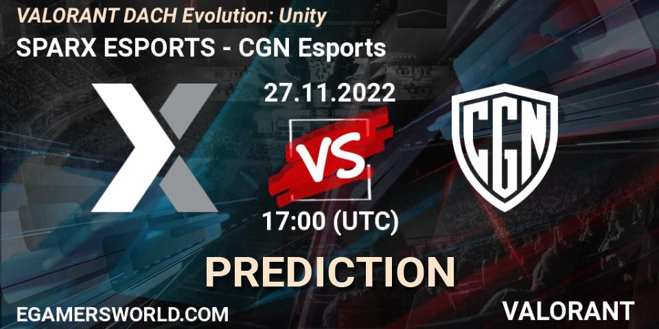 SPARX ESPORTS vs CGN Esports: Match Prediction. 27.11.22, VALORANT, VALORANT DACH Evolution: Unity