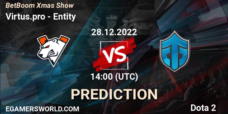 Virtus.pro vs Entity: Match Prediction. 28.12.2022 at 14:02, Dota 2, BetBoom Xmas Show