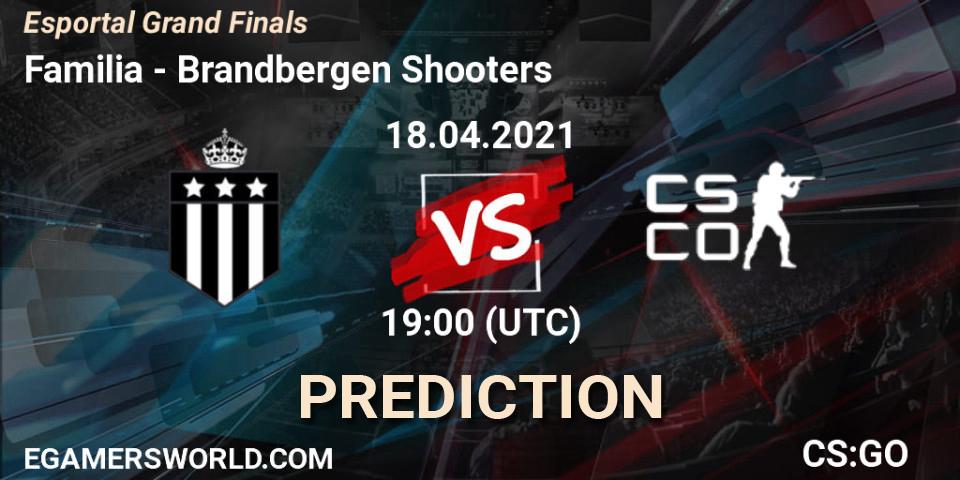 Familia vs Brandbergen Shooters: Match Prediction. 18.04.2021 at 19:00, Counter-Strike (CS2), Esportal Grand Finals