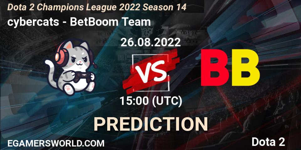 cybercats vs BetBoom Team: Match Prediction. 26.08.2022 at 15:01, Dota 2, Dota 2 Champions League 2022 Season 14
