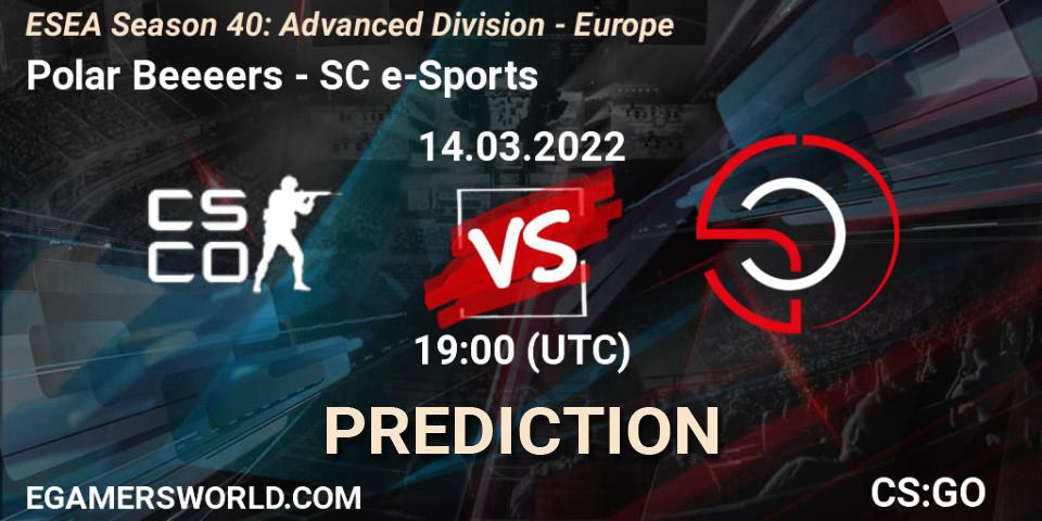 Polar Beeeers vs SC e-Sports: Match Prediction. 14.03.2022 at 19:00, Counter-Strike (CS2), ESEA Season 40: Advanced Division - Europe
