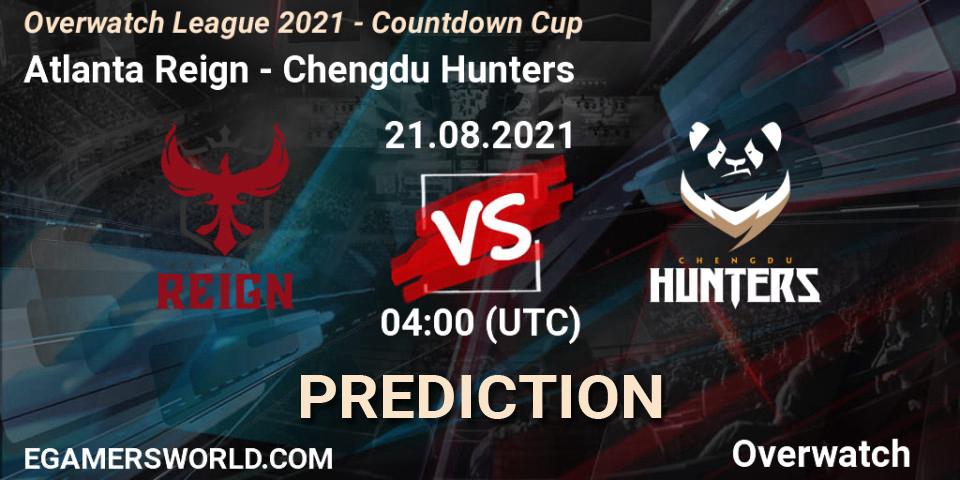Atlanta Reign vs Chengdu Hunters: Match Prediction. 21.08.2021 at 04:00, Overwatch, Overwatch League 2021 - Countdown Cup
