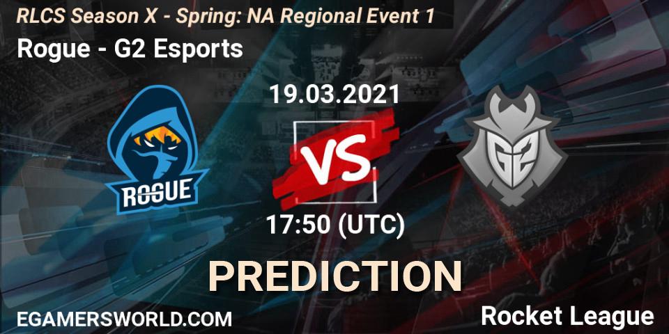 Rogue vs G2 Esports: Match Prediction. 19.03.2021 at 17:50, Rocket League, RLCS Season X - Spring: NA Regional Event 1