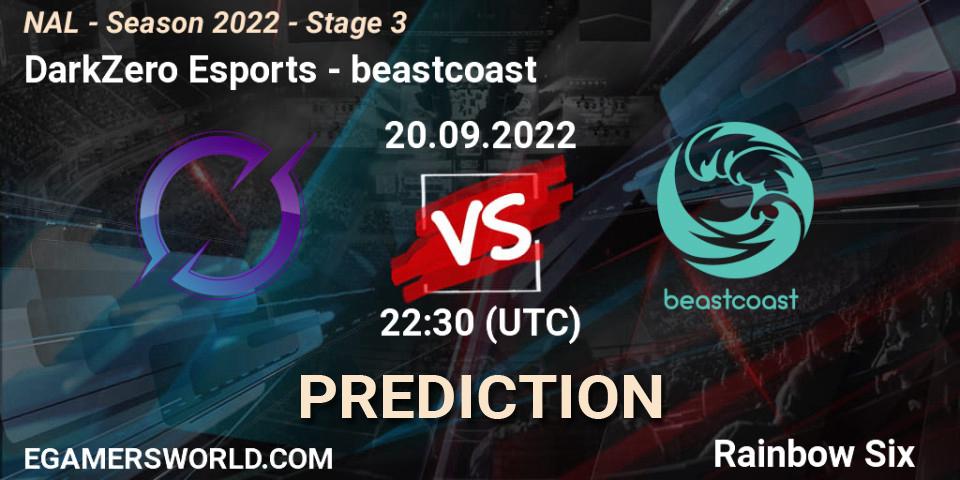 DarkZero Esports vs beastcoast: Match Prediction. 20.09.2022 at 22:30, Rainbow Six, NAL - Season 2022 - Stage 3