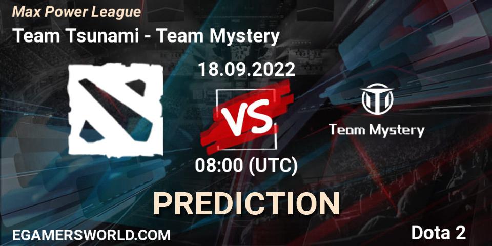 Team Tsunami vs Team Mystery: Match Prediction. 18.09.2022 at 08:27, Dota 2, Max Power League