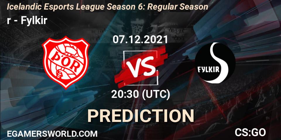 Þór vs Fylkir: Match Prediction. 07.12.2021 at 20:30, Counter-Strike (CS2), Icelandic Esports League Season 6: Regular Season
