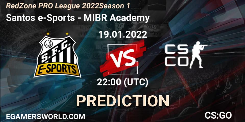 Santos e-Sports vs MIBR Academy: Match Prediction. 21.01.22, CS2 (CS:GO), RedZone PRO League 2022 Season 1