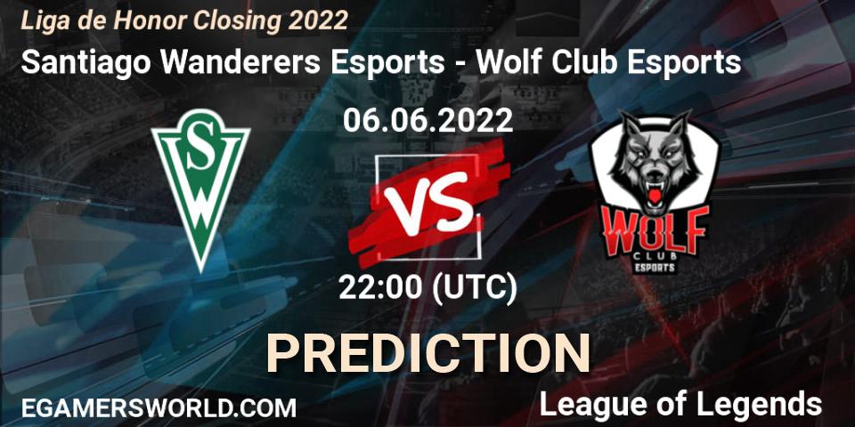 Santiago Wanderers Esports vs Wolf Club Esports: Match Prediction. 06.06.2022 at 22:00, LoL, Liga de Honor Closing 2022