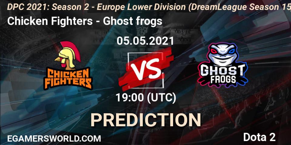 Chicken Fighters vs Ghost frogs: Match Prediction. 05.05.2021 at 18:56, Dota 2, DPC 2021: Season 2 - Europe Lower Division (DreamLeague Season 15)