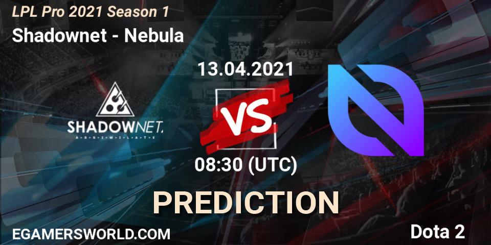 Shadownet vs Nebula: Match Prediction. 13.04.2021 at 08:36, Dota 2, LPL Pro 2021 Season 1