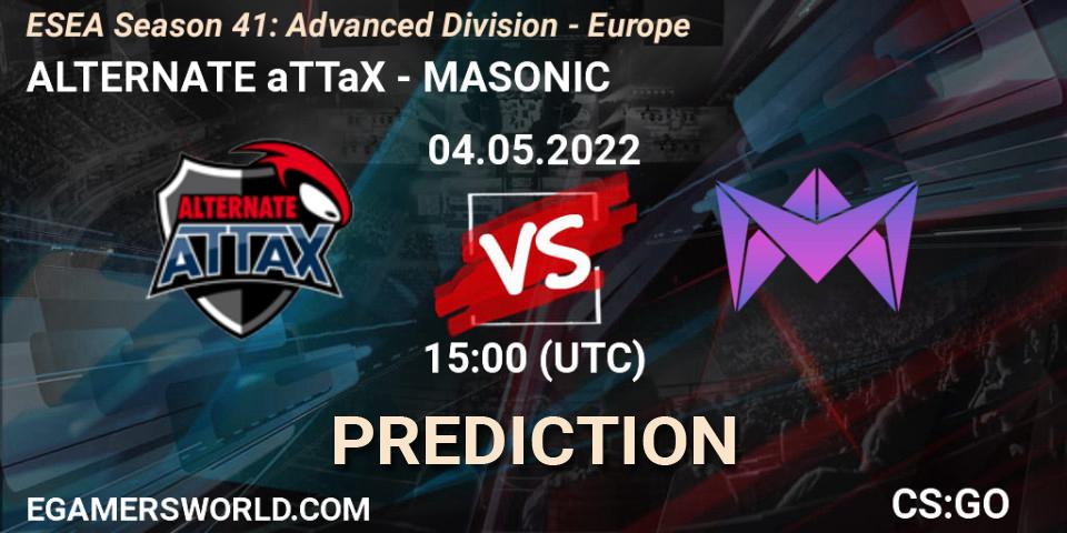 ALTERNATE aTTaX vs MASONIC: Match Prediction. 04.05.2022 at 15:00, Counter-Strike (CS2), ESEA Season 41: Advanced Division - Europe